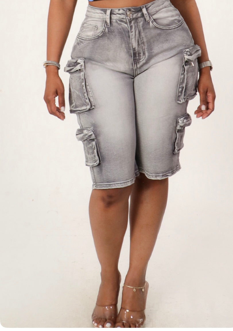 Denim Grey Jorts