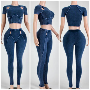 Navy washed cutout set