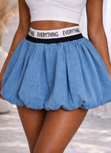 Load image into Gallery viewer, Denim stretch waistband bubble skirt