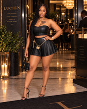 Load image into Gallery viewer, Black leather two-piece