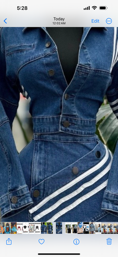 Denim side Stripe Skirt