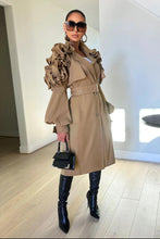 Load image into Gallery viewer, Fall Transition Floral Sleeve Trench Coat