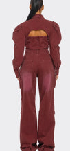 Load image into Gallery viewer, Cut-out Detail Cargo Jumpsuit w/Puff Sleeves