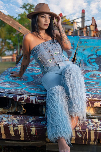 Feather bottom jeans