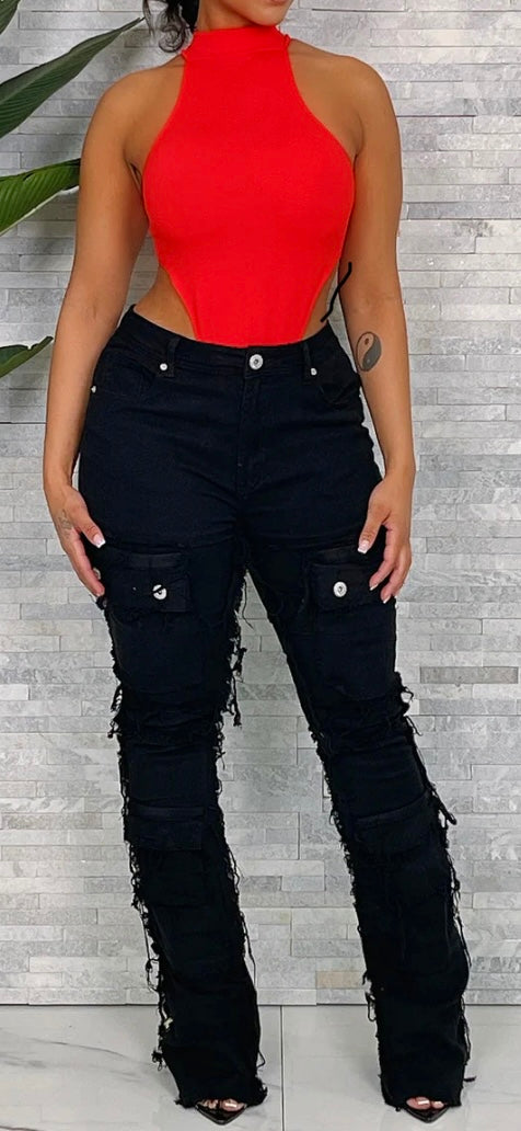 Stacked Frill Cargoes jeans