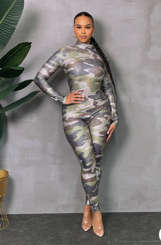 Shimmer Camo Jumpsuit