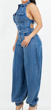 Load image into Gallery viewer, Denim Halter Jumpsuit